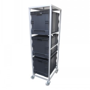 Euro Box Trolley with 3 x 90L Euro Boxes